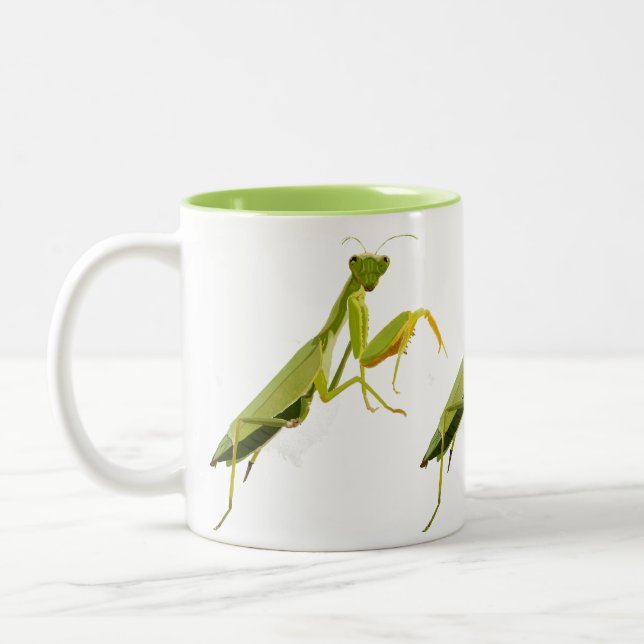 Praying Mantis Zweifarbige Tasse (Links)