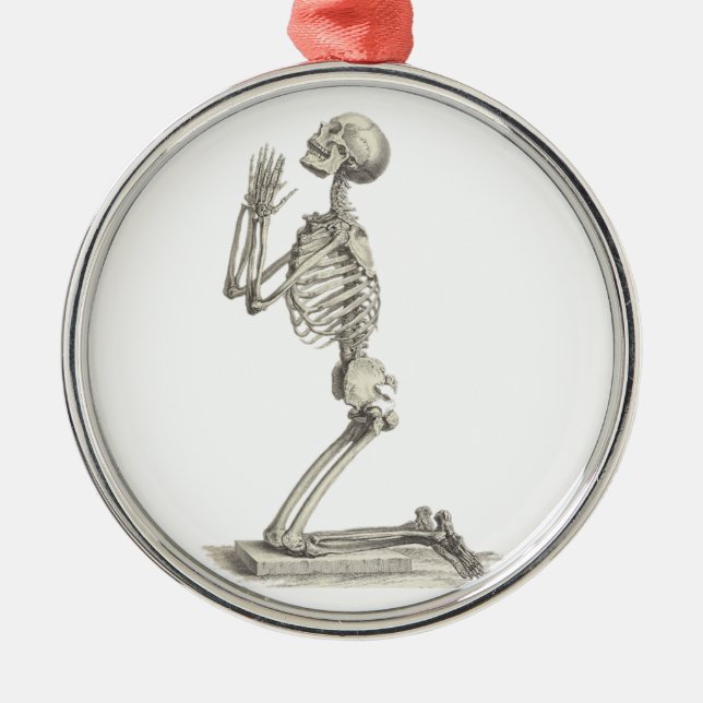 Praying Skeleton Silbernes Ornament (Vorne)