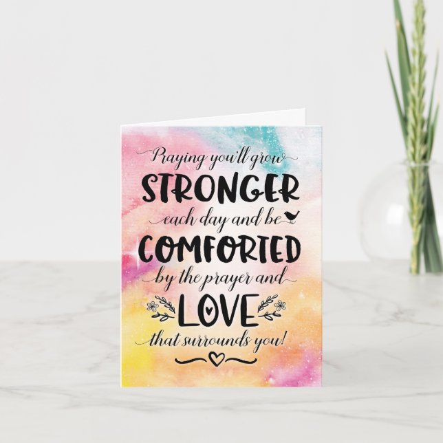 Praying You'll Grow Stronger Each Day and be Comfo Karte (Vorderseite)