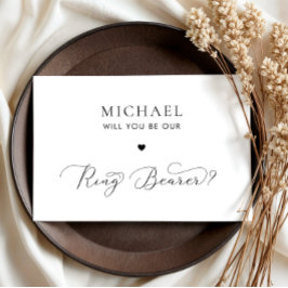 Präzise Script & Heart Ring Bearer Vorschlag Card Einladung