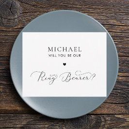 Präzise Script & Heart Ring Bearer Vorschlag Card Einladung
