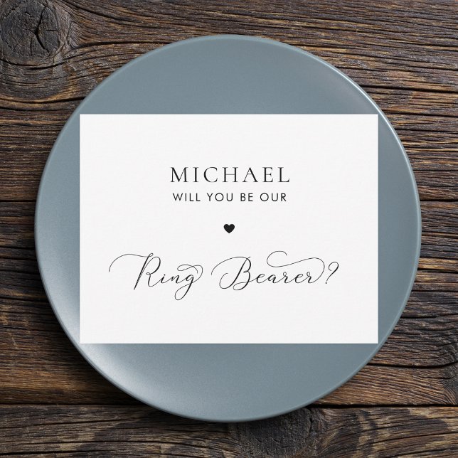 Präzise Script & Heart Ring Bearer Vorschlag Card Einladung (Von Creator hochgeladen)