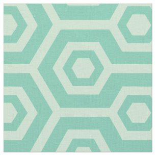 Präzisgrün und Aquamarin grün geometrisches Muster Stoff