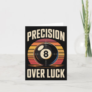 Präzision über Luch 8 Billard Retro Karte
