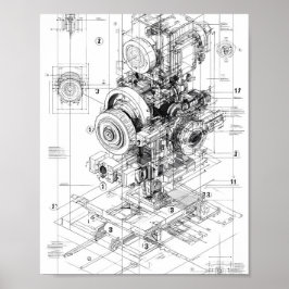 Präzisions-Ingenieurskunst: Modulare Maschine Poster