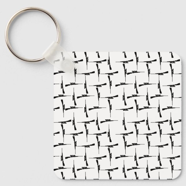 Präzisionskleidung: Jagdmotiv Schwarz/Weiß P Schlüsselanhänger (Vorderseite)