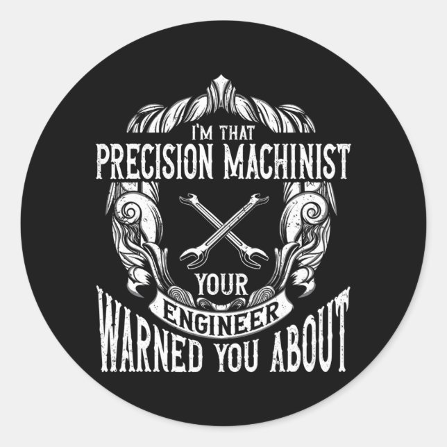 Präzisionsmaschine Runder Aufkleber (Vorderseite)