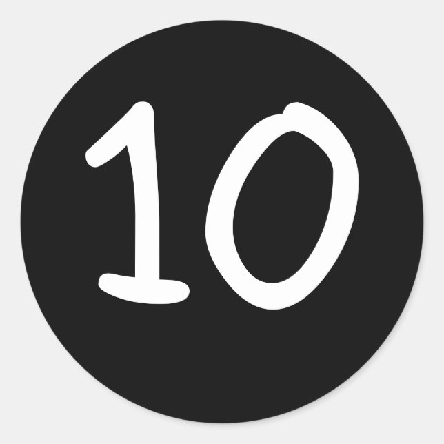 Präzisionsnummer der Schwarzen Runde Runder Aufkleber (Vorderseite)