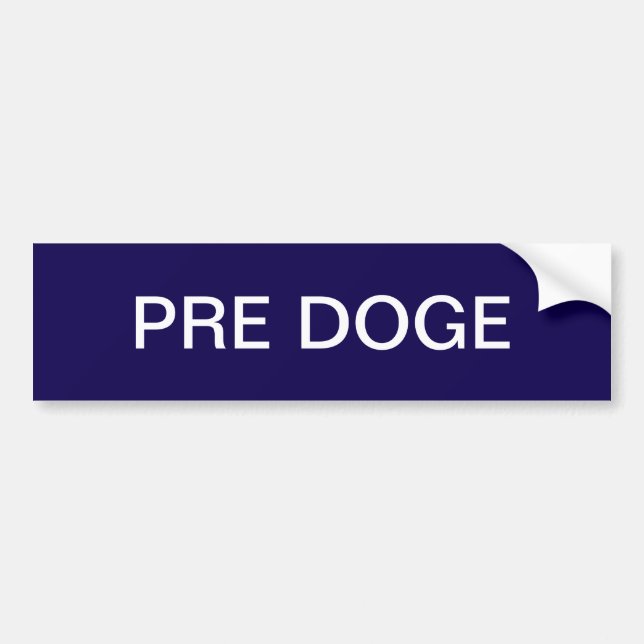 PRE DOGE (deep blue/white) bumper sticker Autoaufkleber (Vorne)