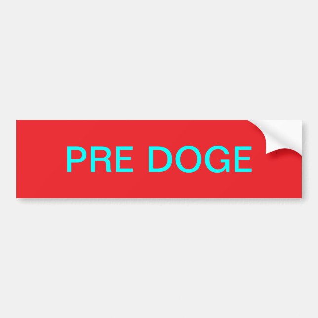 PRE DOGE (rot/cyan) Aufkleber Autoaufkleber (Vorne)