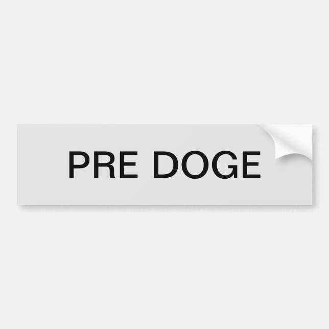 PRE DOGE (silver/black) bumper sticker Autoaufkleber (Vorne)