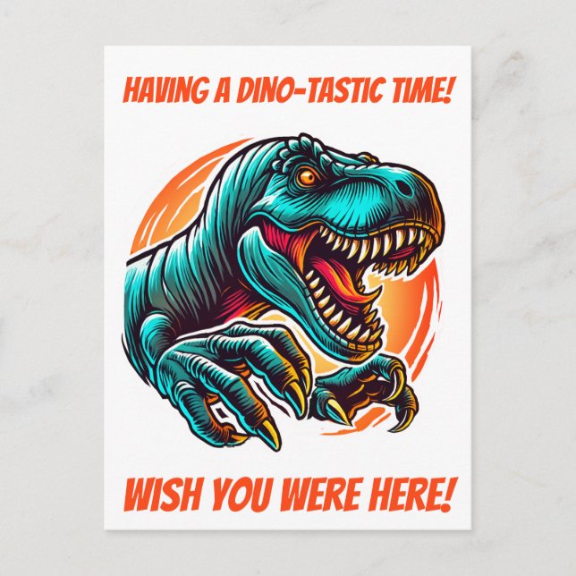 Pre-Historic Epic Dino Attack T-Rex Postkarte (Vorderseite)