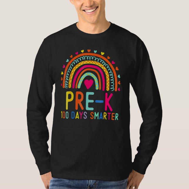 Pre K 100 Days Smarter Rainbow Teacher 100th Day O T-Shirt (Vorderseite)