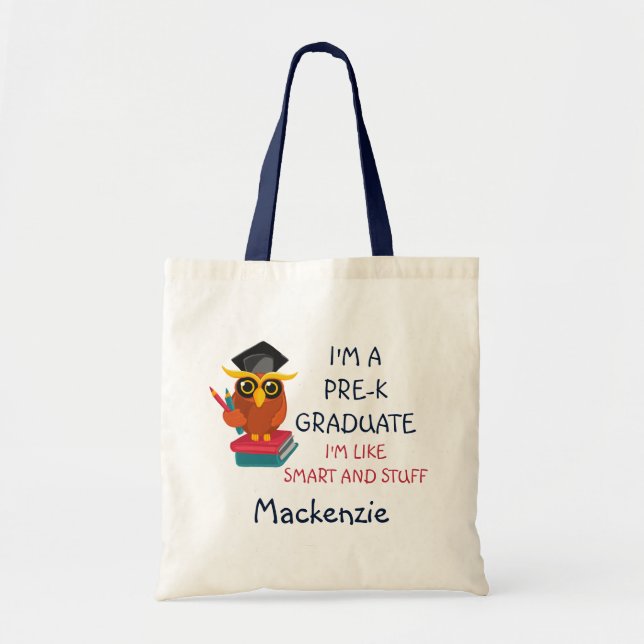 Pre-K 2023 Graduate Owl Funny Abschluss Class Tragetasche (Vorne)