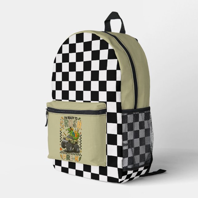 Pre-K Crusher: Monster Truck Confidence Bedruckter Rucksack (Rückseitige Ecke Rechts)