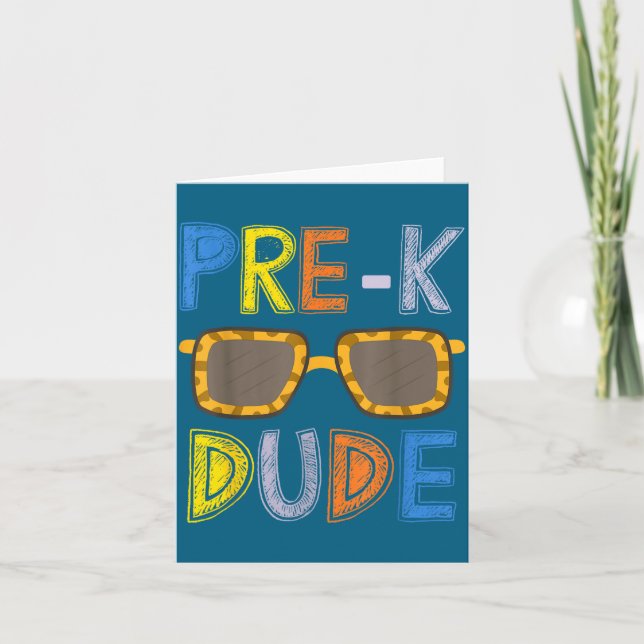 Pre-k Dude Back To School-first Day Of Preschool G Karte (Vorderseite)