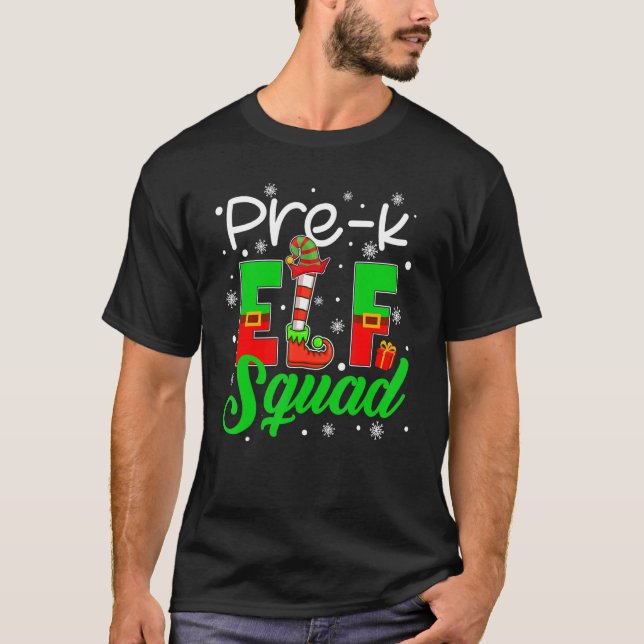 Pre K ELF Squad  Christmas ELF Kids Teacher Group T-Shirt (Vorderseite)