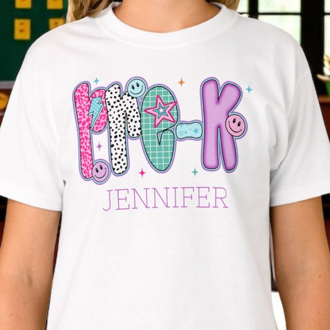 Pre K First Day of School Coquette Girly Custom T-Shirt (Von Creator hochgeladen)