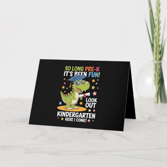 Pre K Graduate Kindergarten Dinosaurier T Rex Dankeskarte (Vorderseite)