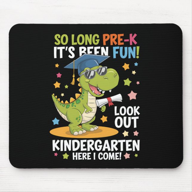 Pre K Graduate Kindergarten Dinosaurier T Rex Mousepad (Vorne)