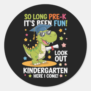 Pre K Graduate Kindergarten Dinosaurier T Rex Runder Aufkleber
