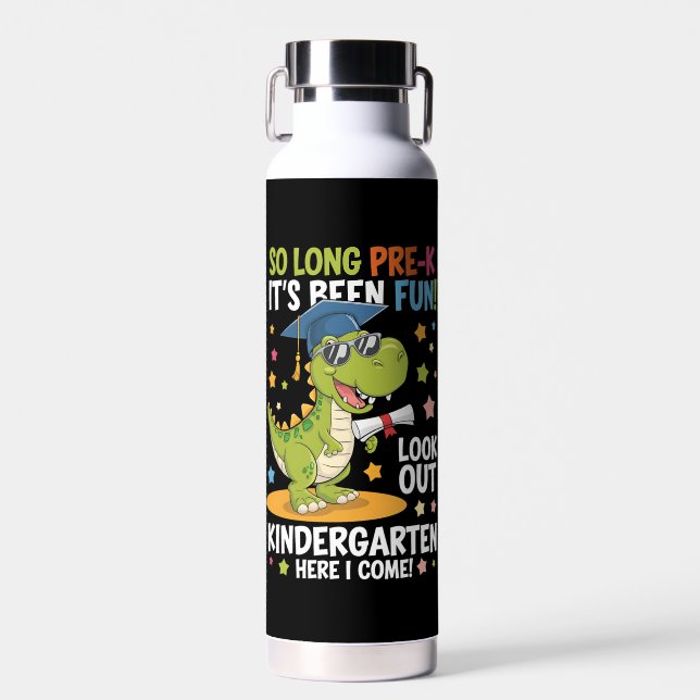 Pre K Graduate Kindergarten Dinosaurier T Rex Trinkflasche (Vorne)