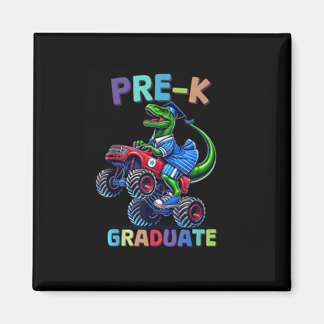 Pre-k Graduation Monster Truck Dinosaur Boys Kids  Magnet (Vorne)