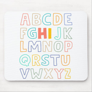 Pre K Kindergarten Hi Alphabet zurück zum Schulleh Mousepad