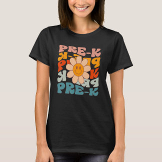 Pre-K-Lehrer Retro Daisy farbenfroh zurück zur Sch T-Shirt