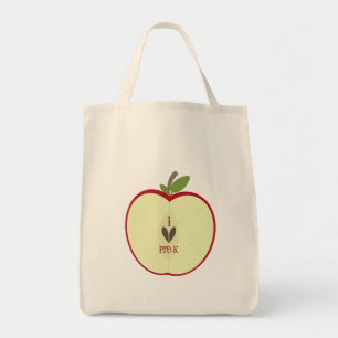 Pre-K Lehrer-Tasche - rotes Apple halb Tragetasche