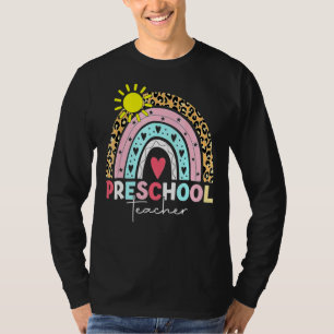 Pre-K-Lehrer Teach Preschool Boho Rainbow Leopard T-Shirt