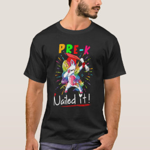 Pre K Nail It Dabbing Unicorn Student Graduati T-Shirt