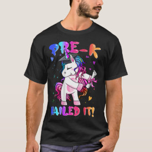 Pre K Nails es Einhorn Happy letzten Tag der Schul T-Shirt
