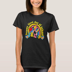 Pre K Niedlich Rainbow Retro Zurück zur Schullehre T-Shirt