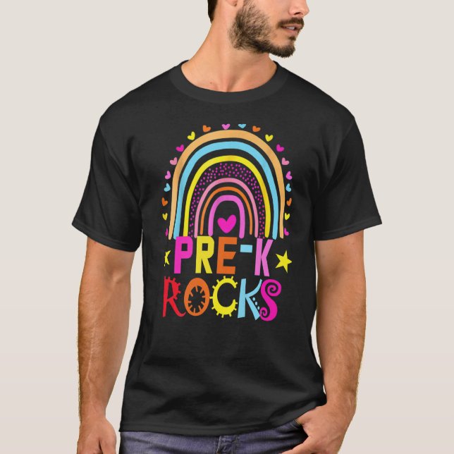 Pre K Rocks Back to School Team Pre K Rainbow Tee (Vorderseite)