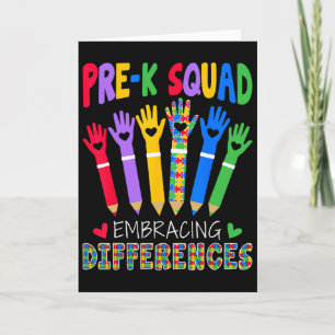 Pre K Squad akzeptiert Unterschiede Autismus Förde Karte