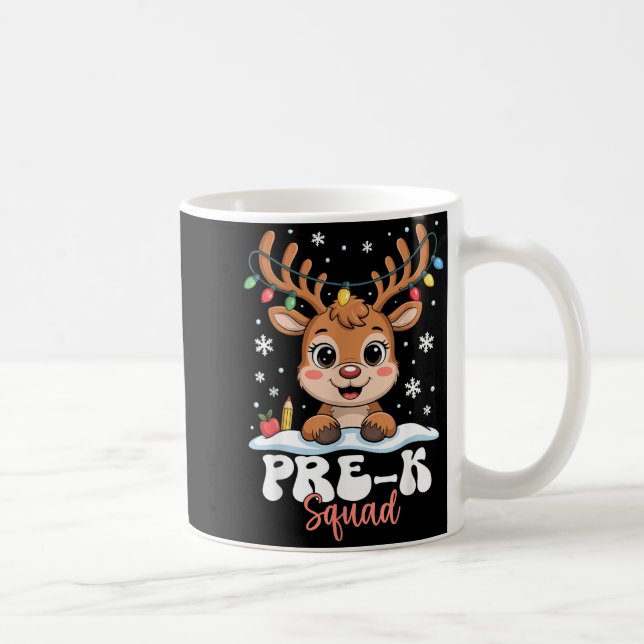 Pre-k Squad Reindeer Christmas Lights Cute Winter  Kaffeetasse (Rechts)