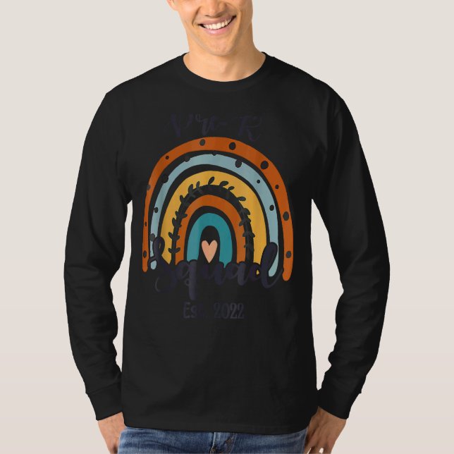 Pre K Squad Student Lehrerin Boho Rainbow T-Shirt (Vorderseite)