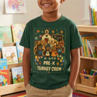 Pre-K Truthahn-Crew Süßes Erntedankfest Kinder T-Shirt