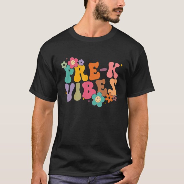 Pre K Vibes First Day Preschool Kids Back to Schoo T-Shirt (Vorderseite)