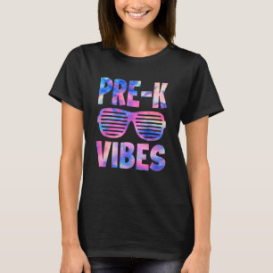 Pre K Vibes Gefärbte Krawatte zurück zur Schule T-Shirt