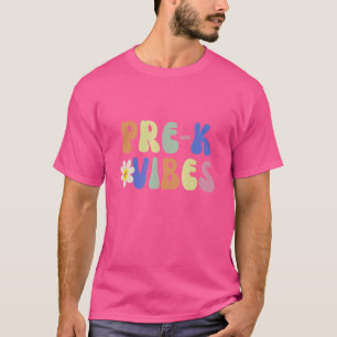 Pre K Vibes Studentenlehrer Vintag Retro T-Shirt