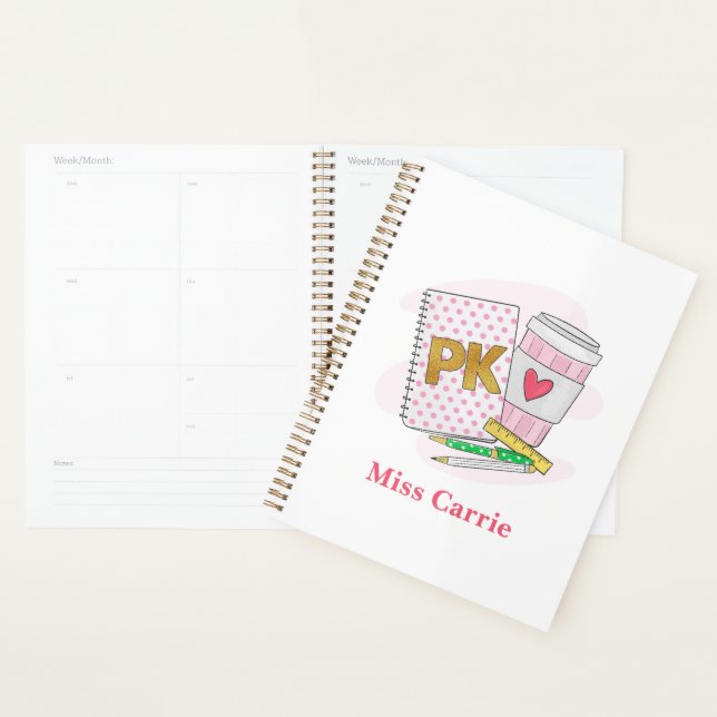 Pre-Kindergarten White Dot Notebook Kaffeeplaner Planer (Anzeige)