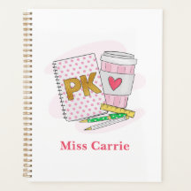 Pre-Kindergarten White Dot Notebook Kaffeeplaner