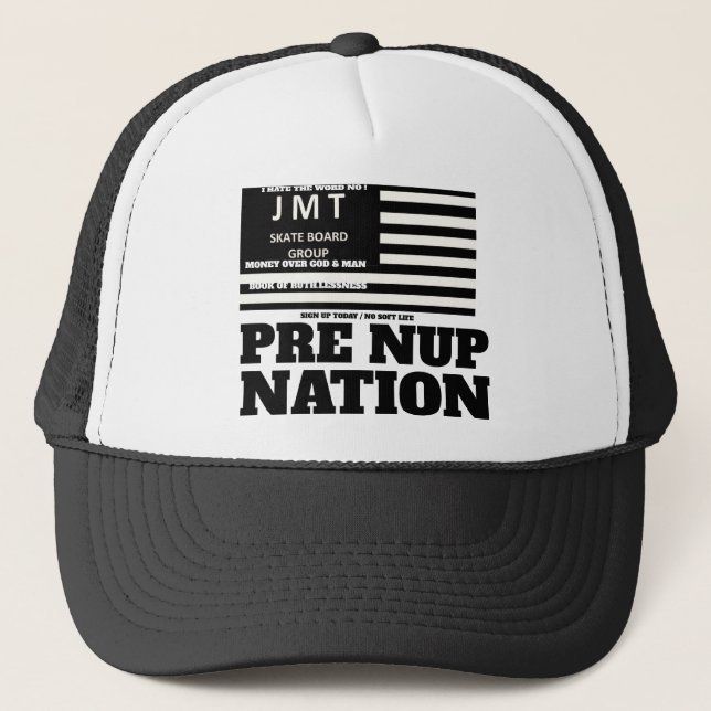 PRE NUP NATION. Kappe (Vorderseite)