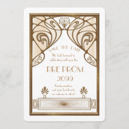 Pre Prom Junior, Great Gatsby, Gold, weiß Save The Date