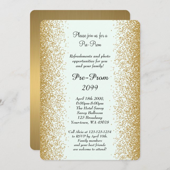 Pre-Prom, Pre-Prom, Quinceanera, Sweet-sechzehn, 2 Einladung (Vorne/Hinten)