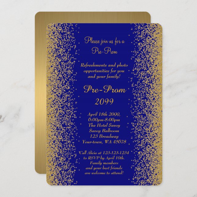Pre-Prom, Pre-Prom, Quinceanera, Sweet-sechzehn, Einladung (Vorne/Hinten)