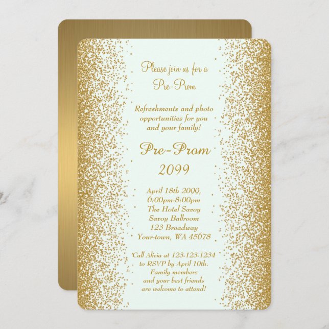 Pre-Prom, Pre-Prom, Quinceanera, Sweet-sechzehn, Einladung (Vorne/Hinten)