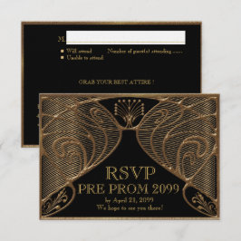 PRE PROM UAWG, Great Gatsby, Gold auf schwarz Einladung